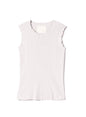 Waffle Rib Combo Tube, Tank top. #802-747、White