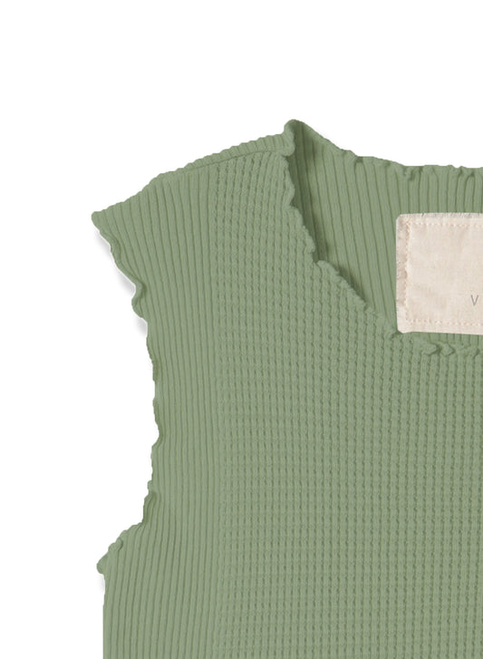 Waffle Rib Combo Tube, Tank top. #802-747, SAGE