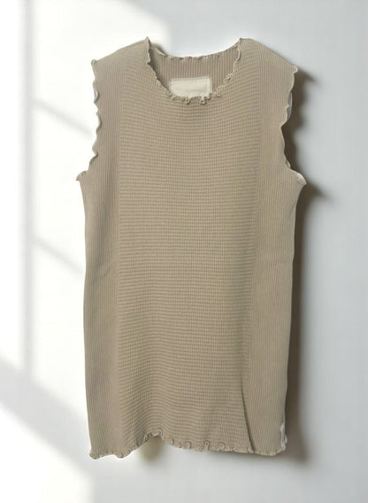 Waffle Rib Combo Tube, Tank top. #802-747, SAND KHAKI