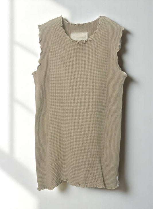 Waffle Rib Combo Tube, Tank top. #802-747, SAND KHAKI