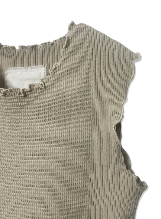 Waffle Rib Combo Tube, Tank top. #802-747, SAND KHAKI