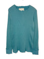 Waffle Rib Combo Tube,  Long Sleeve  Crew Neck Top. #802-748, PEACOCK