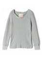 Waffle Rib Combo Tube,  Long Sleeve  Crew Neck Top. #802-748, Grey