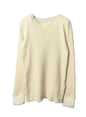 Waffle Rib Combo Tube,  Long Sleeve  Crew Neck Top. #802-748, NATURAL