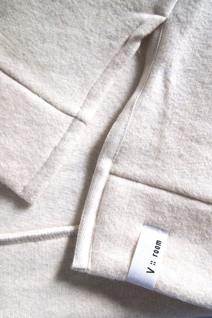 Tencel Brushed Fleece, Long Sleeve Side Slit Crew Neck Sweat Shirts, #802-754, oatmeal