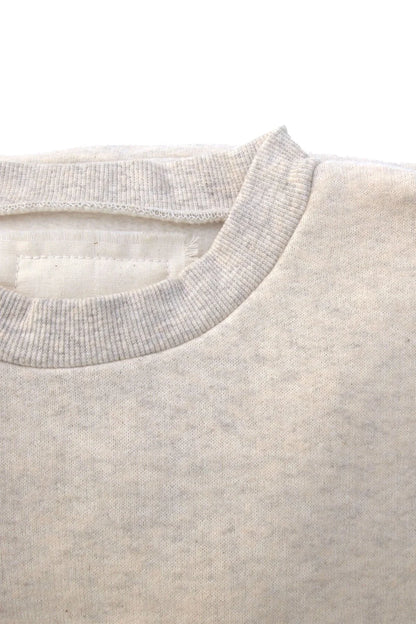 Tencel Brushed Fleece, Long Sleeve Side Slit Crew Neck Sweat Shirts, #802-754, SOLID CHARCOAL