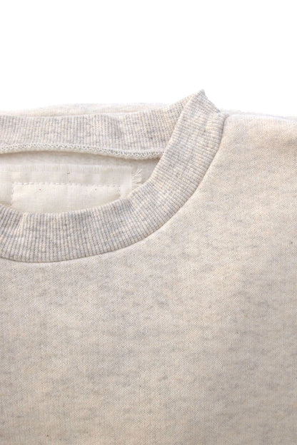 Tencel Brushed Fleece, Long Sleeve Side Slit Crew Neck Sweat Shirts, #802-754, SOLID CHARCOAL