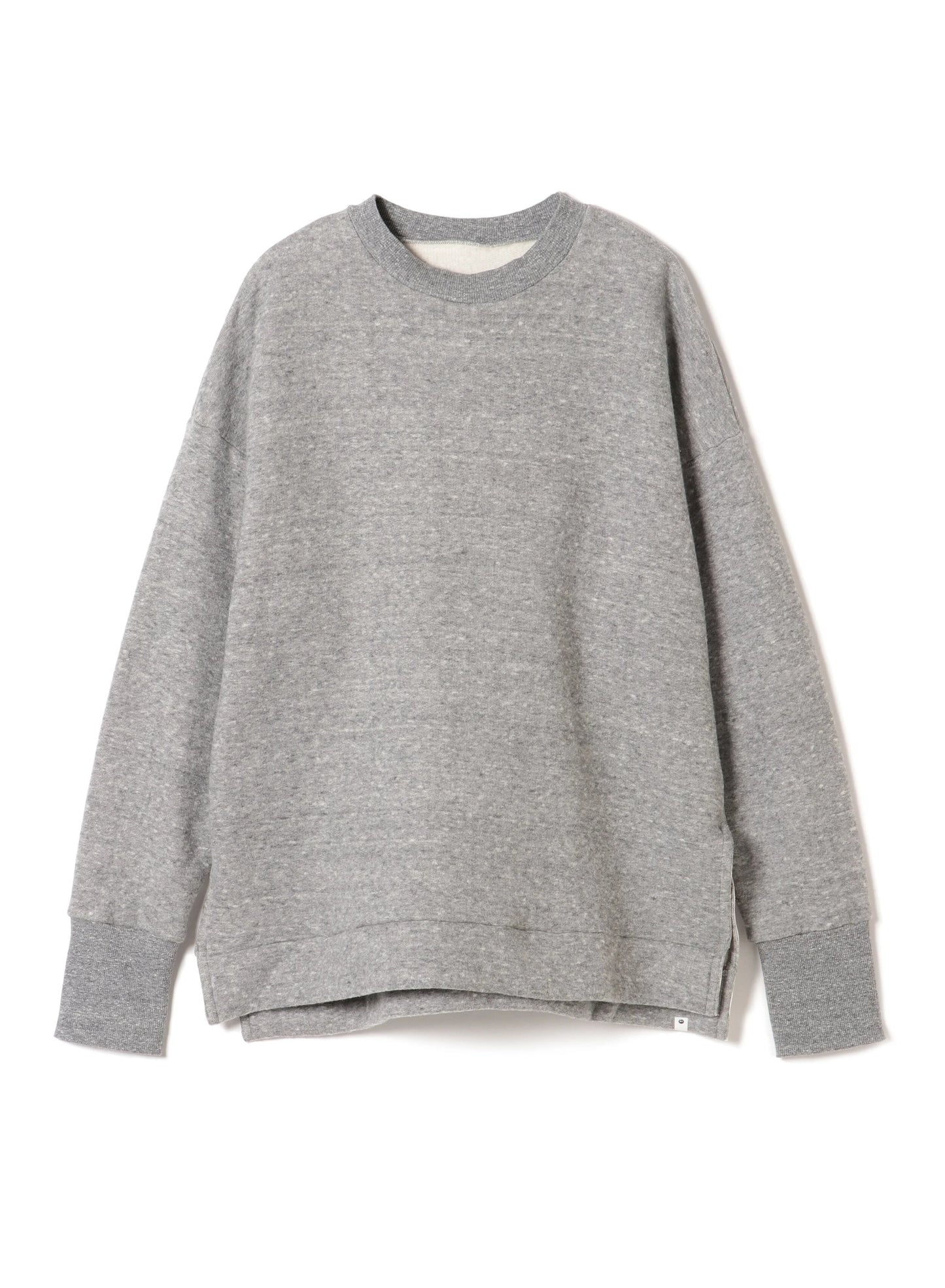 Tencel Brushed Fleece, Long Sleeve Side Slit Crew Neck Sweat Shirts, #802-754