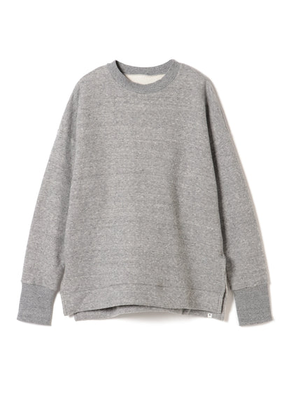 Tencel Brushed Fleece, Long Sleeve Side Slit Crew Neck Sweat Shirts, #802-754