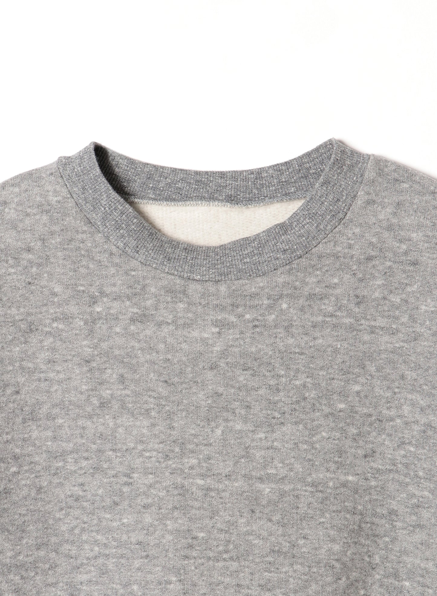 Tencel Brushed Fleece, Long Sleeve Side Slit Crew Neck Sweat Shirts, #802-754、HT Charcoal