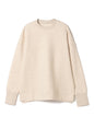 Tencel Brushed Fleece, Long Sleeve Side Slit Crew Neck Sweat Shirts, #802-754, oatmeal