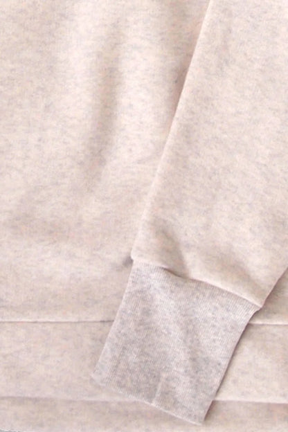 Tencel Brushed Fleece, Long Sleeve Side Slit Crew Neck Sweat Shirts, #802-754, SOLID CHARCOAL