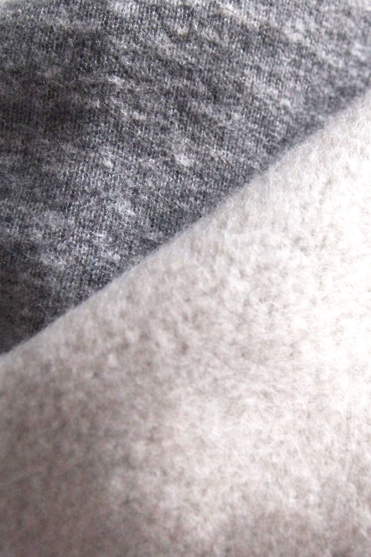 Tencel Brushed Fleece, Long Sleeve Side Slit Crew Neck Sweat Shirts, #802-754、HT Charcoal