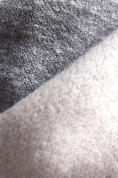 Tencel Brushed Fleece, Long Sleeve Side Slit Crew Neck Sweat Shirts, #802-754、HT Charcoal