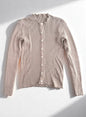 Waffle Rib Combo Tube, Long Sleeve Cardigan. #812-765, Sand Khaki