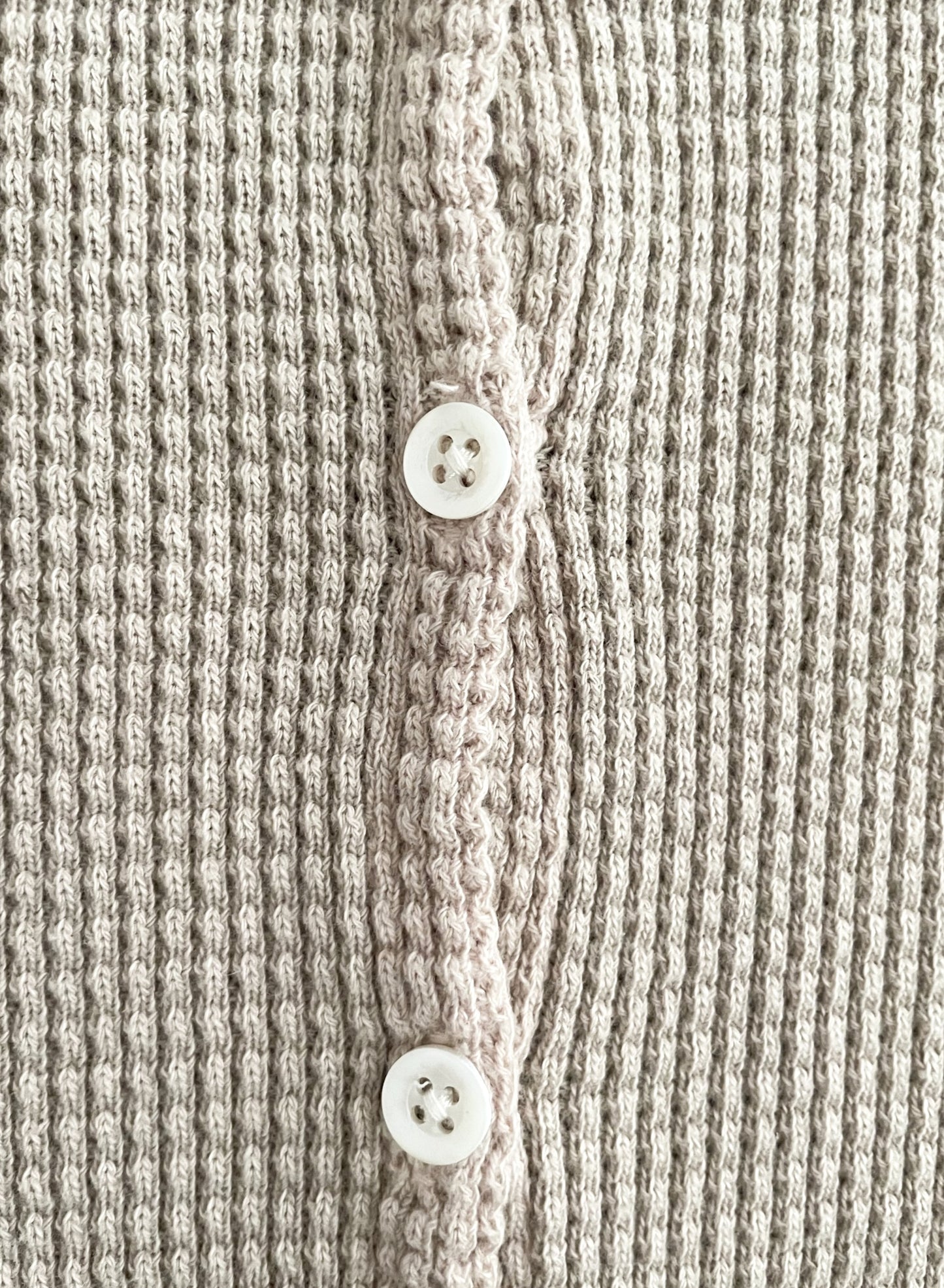 Waffle Rib Combo Tube, Long Sleeve Cardigan. #812-765, Sand Khaki