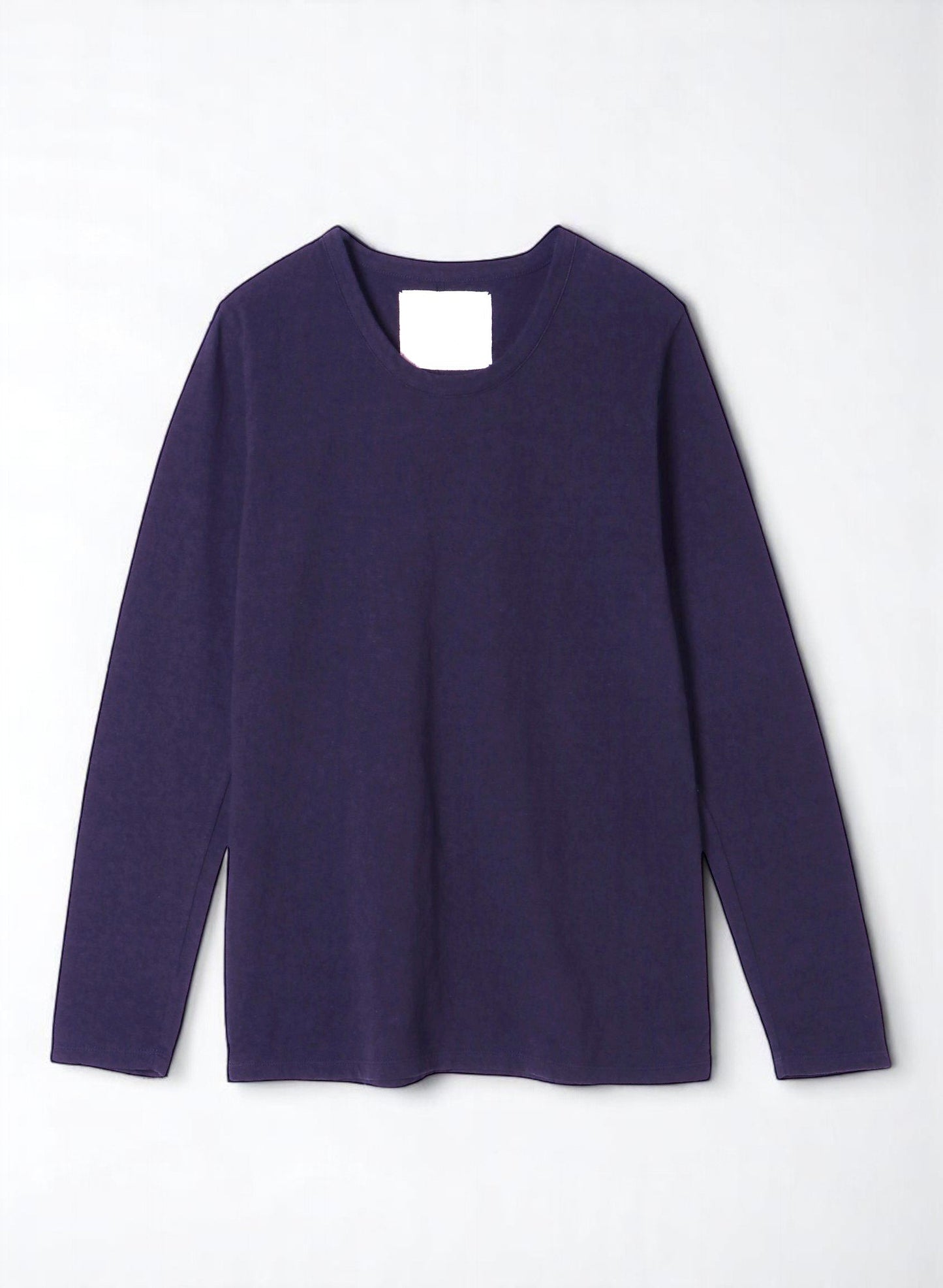 Reverse Cotton Jersey, Long Sleeve Regular Fit Crew Top, #812-767, Navy