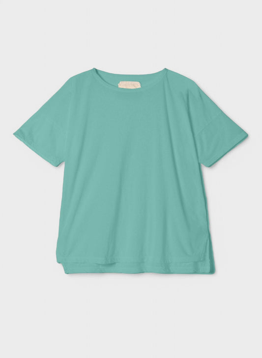 Reverse Cotton 32Gage Jersey, #812-768, SS Drop Shoulder Boat Neck Tee, BAY BLUE