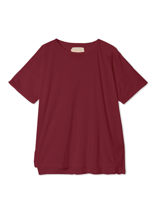 Reverse Cotton 32Gage Jersey, #812-768, SS Drop Shoulder Boat Neck Tee, BURGANDY