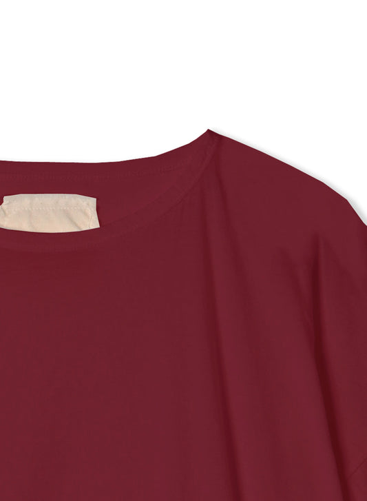Reverse Cotton 32Gage Jersey, #812-768, SS Drop Shoulder Boat Neck Tee, BURGANDY