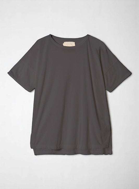 Reverse Cotton 32Gage Jersey, #812-768, SS Drop Shoulder Boat Neck Tee, DARK CHARCOAL