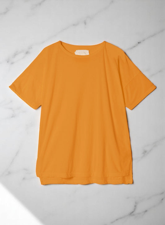 Reverse Cotton 32Gage Jersey, #812-768, SS Drop Shoulder Boat Neck Tee, MARMALADE