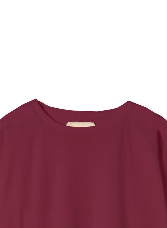 Reverse Cotton 32Gage Jersey, LS Drop Shoulder Boat Neck Tee, #812-769, Burgandy