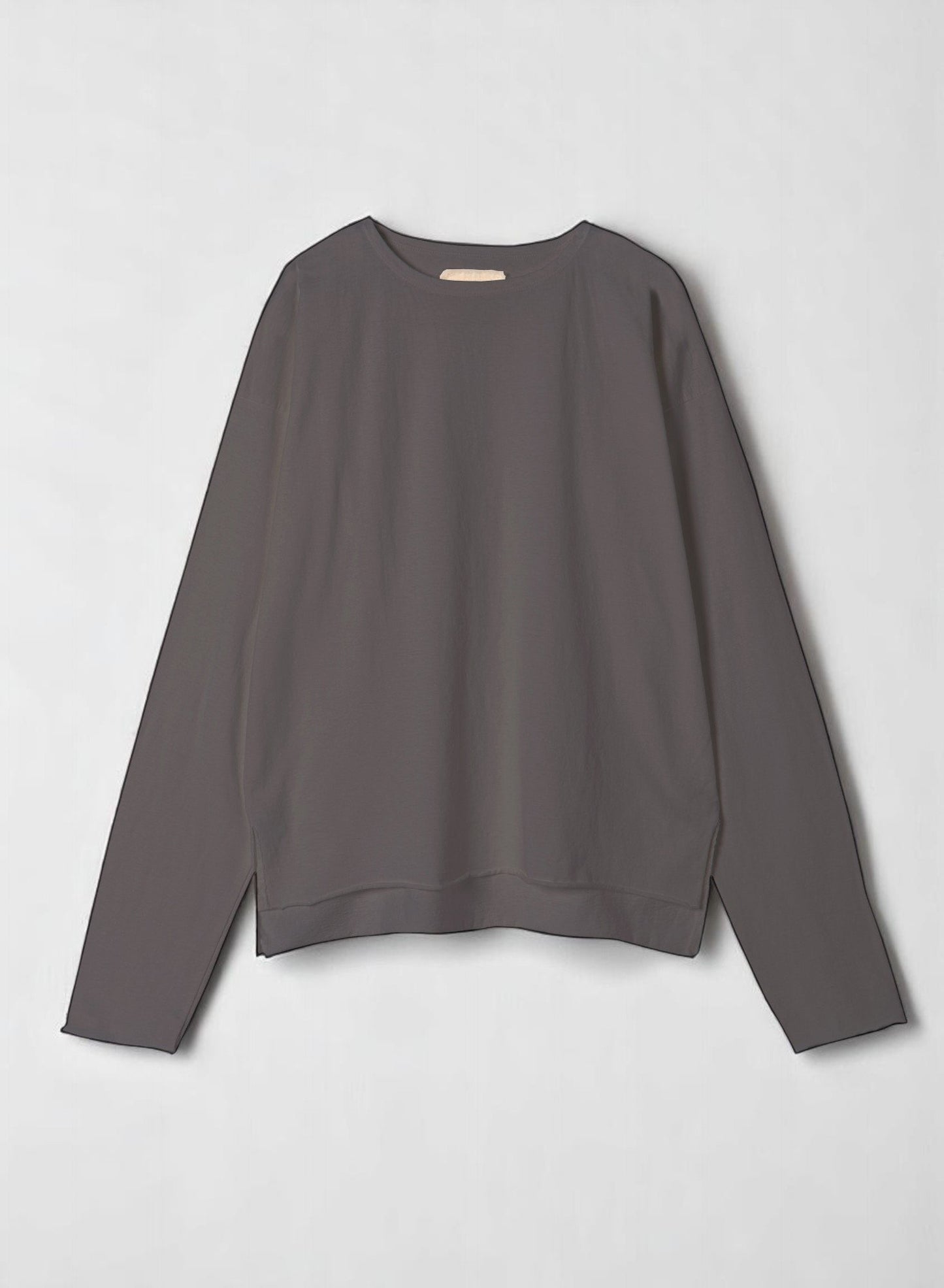 Reverse Cotton 32Gage Jersey, LS Drop Shoulder Boat Neck Tee, #812-769, charcoal
