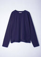 Reverse Cotton 32Gage Jersey, LS Drop Shoulder Boat Neck Tee, #812-769, Navy