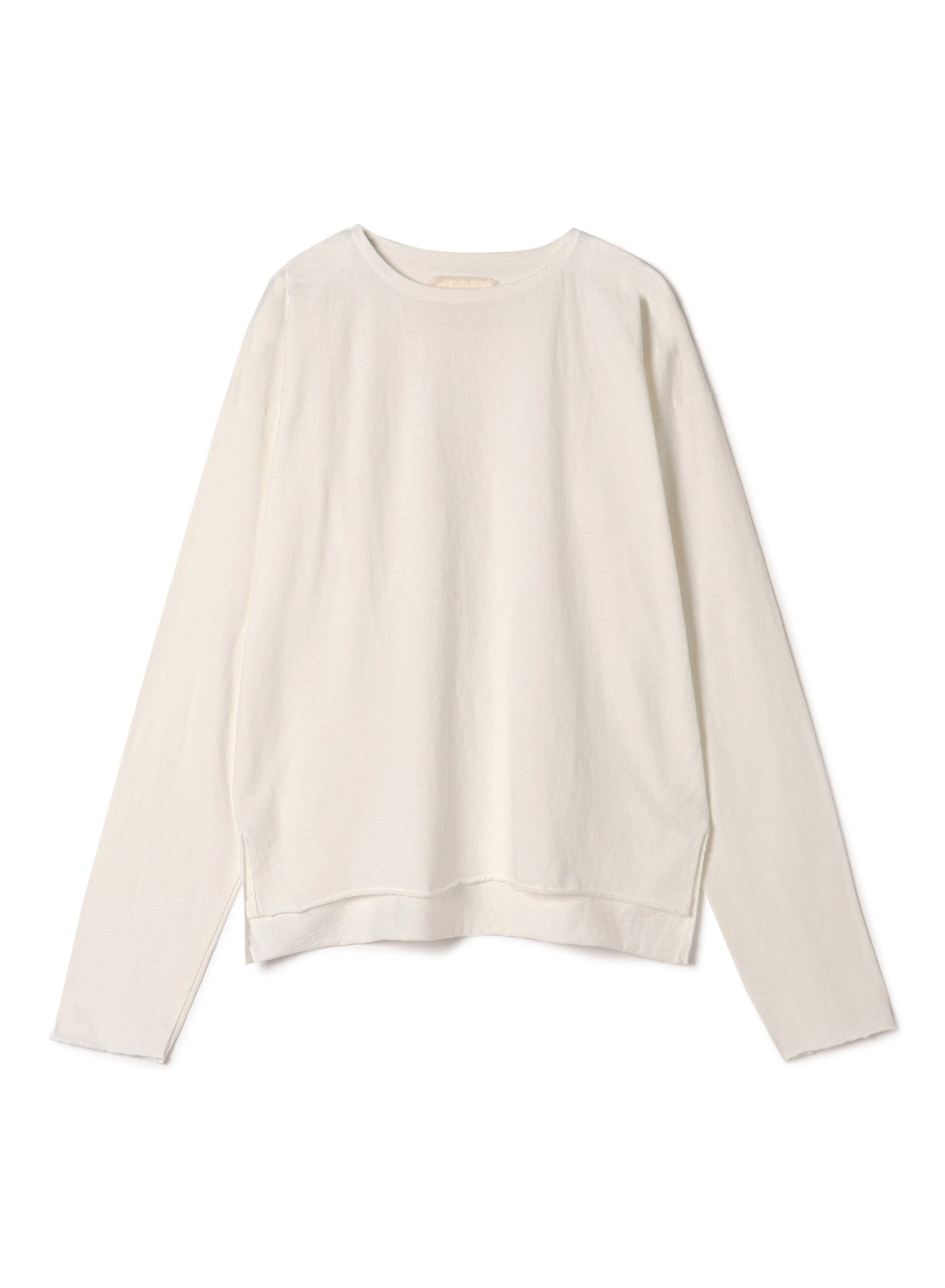 Reverse Cotton 32Gage Jersey, LS Drop Shoulder Boat Neck Tee, #812-769, White
