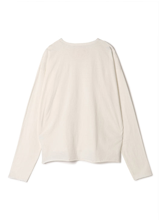 Reverse Cotton 32Gage Jersey, LS Drop Shoulder Boat Neck Tee, #812-769, White