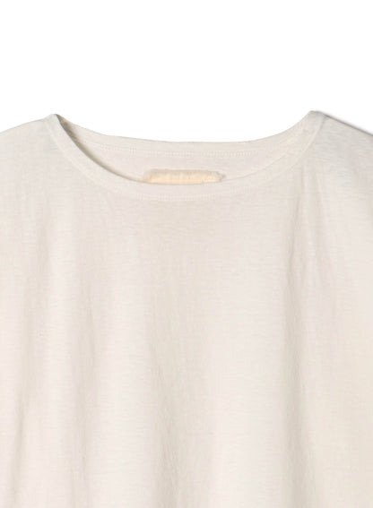 Reverse Cotton 32Gage Jersey, LS Drop Shoulder Boat Neck Tee, #812-769, White