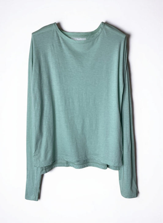 Hi-Soft 36Gage Jersey, LS Drop Shoulder Boat Neck Tee, #812-774, SAGE