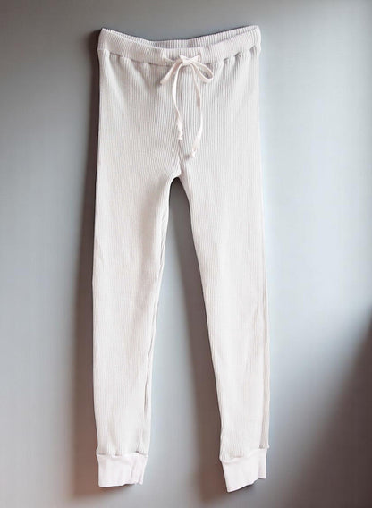 Waffle Rib Combo Tube, Jogger Leggings, #821-790, White