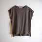 Reverse Cotton 32Gage Jersey,  #821-795, Folded Sleeve Tanktop, DARK CHARCOAL