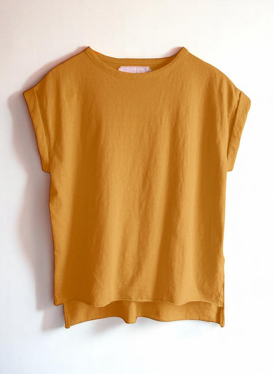 Reverse Cotton 32Gage Jersey, #821-795, Folded Sleeve Tanktop, MARMALADE