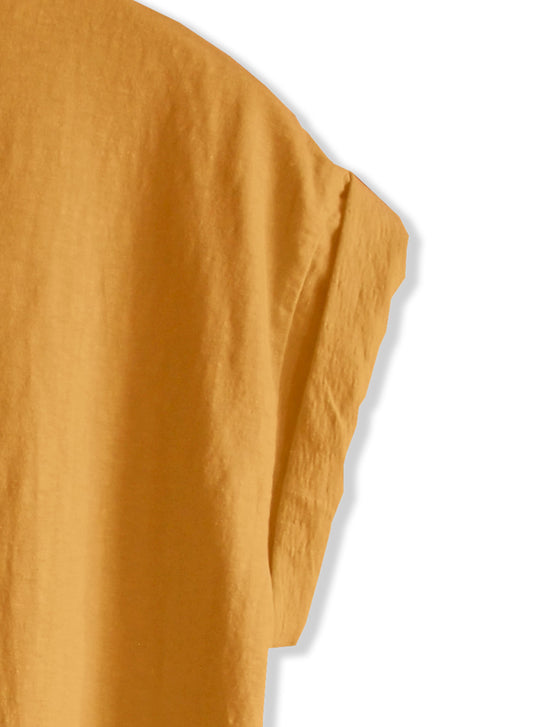 Reverse Cotton 32Gage Jersey, #821-795, Folded Sleeve Tanktop, MARMALADE