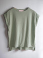 Reverse Cotton 32Gage Jersey, #821-795, Folded Sleeve Tanktop, SAGE