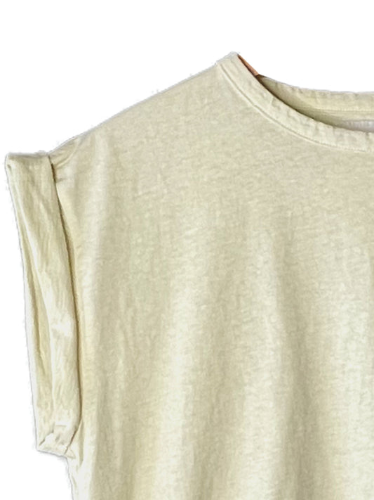 Reverse Cotton 32Gage Jersey,  #821-795, Folded Sleeve Tanktop, YELLOW BUTTER