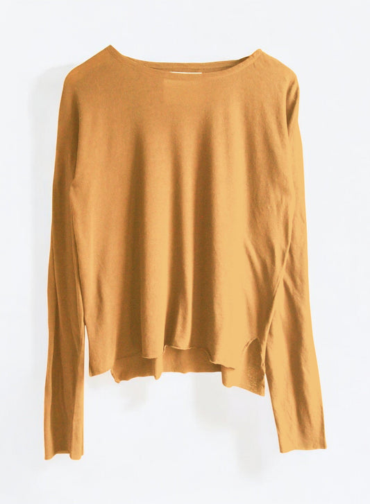 Linen Soft Jersey, LS Drop Shoulder Boat Neck Tee, #  821-798, MARMALADE