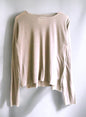 Linen Soft Jersey, LS Drop Shoulder Boat Neck Tee, #  821-798, NATURAL