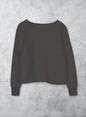 Cotton Tencel Brushed Fleece, LS Clean Boat Neck Sweatshirts, #822-805, DK CHARCOAL, ONE SIZE