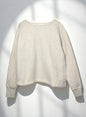 Cotton Tencel Brushed Fleece, LS Clean Boat Neck Sweatshirts, #822-805, OATMEAL, ONE SIZE
