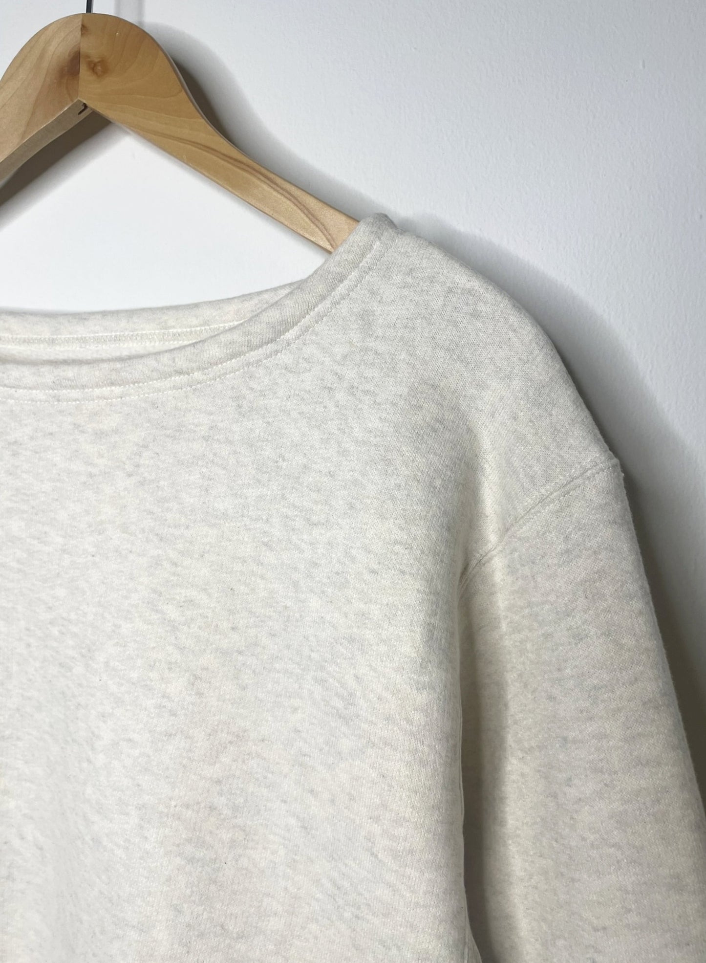 Cotton Tencel Brushed Fleece, LS Clean Boat Neck Sweatshirts, #822-805, OATMEAL, ONE SIZE
