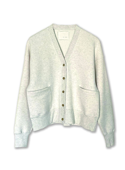 Cotton Tencel Brushed Fleece, LS Cardigan, #822-806, OATMEAL, ONE SIZE