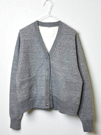 Cotton Tencel Brushed Fleece, LS Cardigan, #822-806, HEATHER CHARCOAL, ONE SIZE