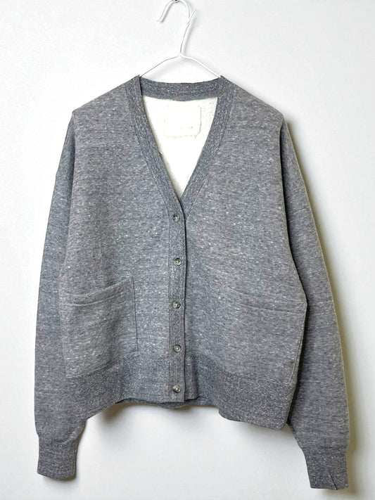 Cotton Tencel Brushed Fleece, LS Cardigan, #822-806, HEATHER CHARCOAL, ONE SIZE