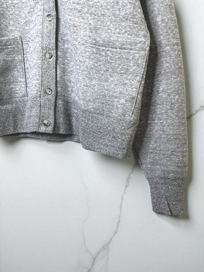 Cotton Tencel Brushed Fleece, LS Cardigan, #822-806, HEATHER CHARCOAL, ONE SIZE