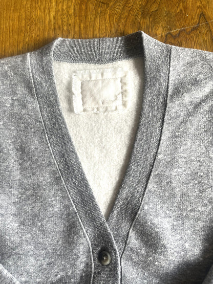 Cotton Tencel Brushed Fleece, LS Cardigan, #822-806, HEATHER CHARCOAL, ONE SIZE
