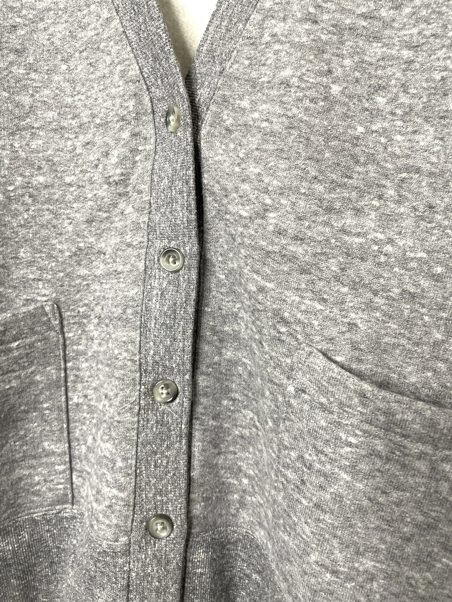 Cotton Tencel Brushed Fleece, LS Cardigan, #822-806, HEATHER CHARCOAL, ONE SIZE